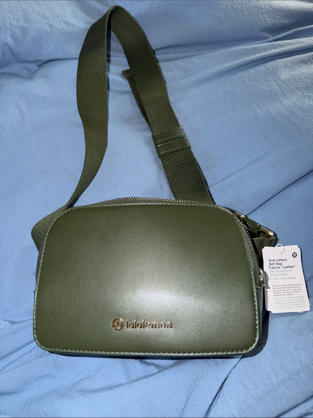 lululemon athletica Barracks Green leather Crossbody Bag - Everyday Belt Bag